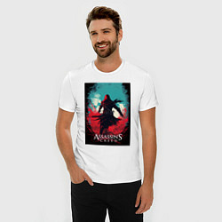 Футболка slim-fit Assassins creed red blue abstract, цвет: белый — фото 2