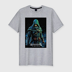 Футболка slim-fit Assassins creed в капюшоне, цвет: меланж