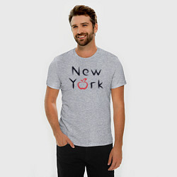 Футболка slim-fit New York apple, цвет: меланж — фото 2