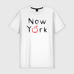 Мужская slim-футболка New York apple