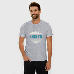 Футболка slim-fit Brooklyn city, цвет: меланж — фото 2