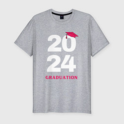 Футболка slim-fit Выпуск 2024 - окончание школы -ВУЗа, цвет: меланж