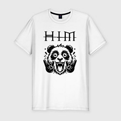 Футболка slim-fit HIM - rock panda, цвет: белый