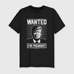 Мужская slim-футболка Разыскивается Трамп