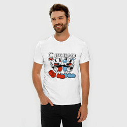 Футболка slim-fit Cuphead and Mugman, цвет: белый — фото 2