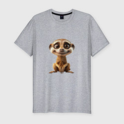 Мужская slim-футболка Сурикат в стойке