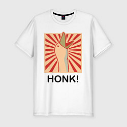 Футболка slim-fit Гусь honk, цвет: белый