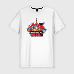 Мужская slim-футболка Welcome to Russia color