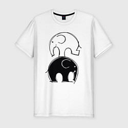 Мужская slim-футболка Cute elephants