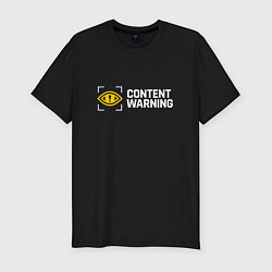 Мужская slim-футболка Content Warning