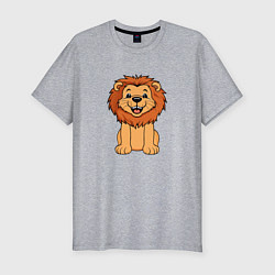 Мужская slim-футболка Весёлый лев