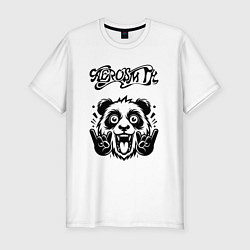 Футболка slim-fit Aerosmith - rock panda, цвет: белый