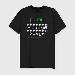 Мужская slim-футболка Play abcd алфавит