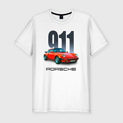Футболка slim-fit Porsche 911 спортивный немецкий автомобиль, цвет: белый