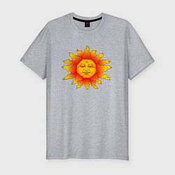 Мужская slim-футболка Огненное солнце