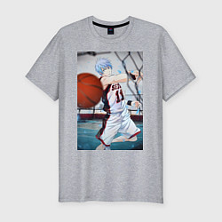 Мужская slim-футболка Баскетбол Тэцуя Куроко