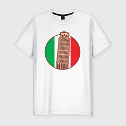 Футболка slim-fit Пизанская башня, цвет: белый