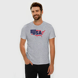 Футболка slim-fit Map USA, цвет: меланж — фото 2