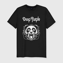 Мужская slim-футболка Deep Purple rock panda