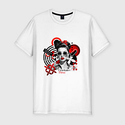 Футболка slim-fit Gravitation Three pop art girl, цвет: белый