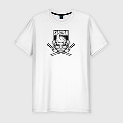 Мужская slim-футболка Самурай монохром