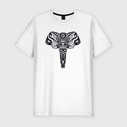 Футболка slim-fit Ethnic elephant, цвет: белый