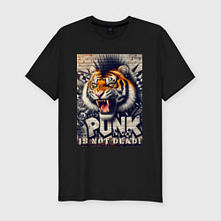 Футболка slim-fit Cool tiger - punks not dead, цвет: черный