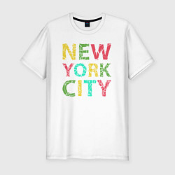 Футболка slim-fit New York city colors, цвет: белый