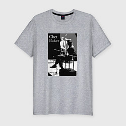 Футболка slim-fit Chet Baker in concert, цвет: меланж