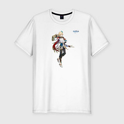 Футболка slim-fit Кавех из Геншин Импакт, цвет: белый