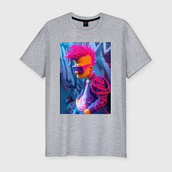 Футболка slim-fit Bart Simpson - punk, цвет: меланж