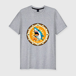 Мужская slim-футболка Апельсиновый сюрприз от голубой акулы