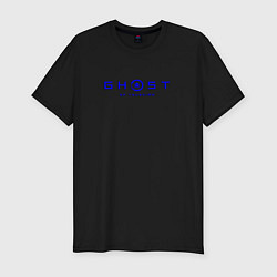 Футболка slim-fit Ghost of tsushima blue logo, цвет: черный