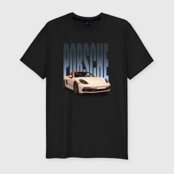 Футболка slim-fit Porsche 911 Turbo винтажный немецкий автомобиль, цвет: черный