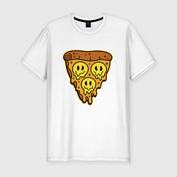 Футболка slim-fit Happy nation pizza, цвет: белый