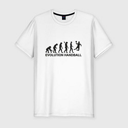 Футболка slim-fit Эволюция гандбола, цвет: белый
