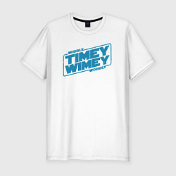 Футболка slim-fit Timey wimey wibbly wobbly, цвет: белый