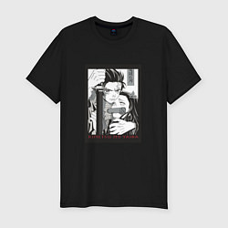 Футболка slim-fit Тандзиро и Незуко Клинок рассекающий демонов kimet, цвет: черный