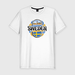 Футболка slim-fit Sweden, цвет: белый