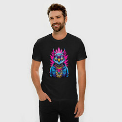 Футболка slim-fit Крутая модная сова, цвет: черный — фото 2