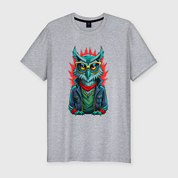 Мужская slim-футболка Дизайнерская сова