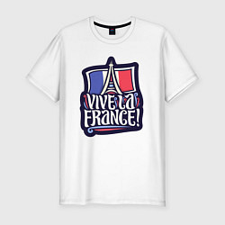 Футболка slim-fit Viva la France, цвет: белый