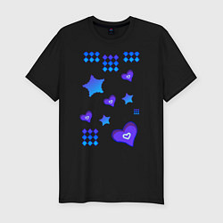 Футболка slim-fit Фигурный рисунок, цвет: черный