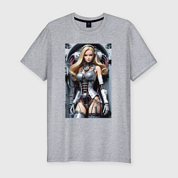 Футболка slim-fit Cyber sexy Barbie - ai art fantasy, цвет: меланж