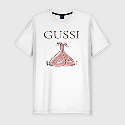 Футболка slim-fit Гусси - розовый, цвет: белый