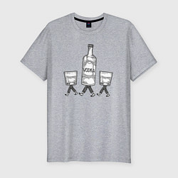 Футболка slim-fit Водочные человечки, цвет: меланж