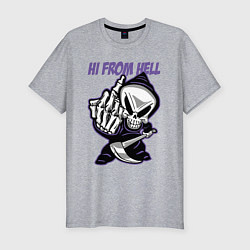 Футболка slim-fit Смерть - привет из ада, цвет: меланж