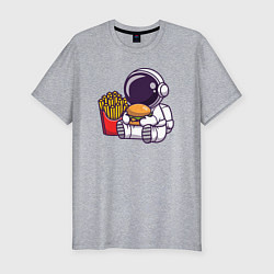 Мужская slim-футболка Голодный космонавт