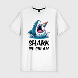 Мужская slim-футболка Shark ice cream - ai art