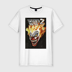 Футболка slim-fit Twisted metal 2 - clown head, цвет: белый